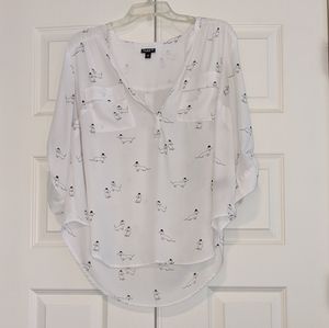 Adorable 3/4 sleeve weiner dog/dachshund top